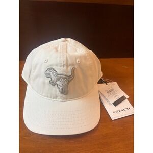 Coach Rexy Patch Baseball Hat Unisex Cap XS/S Off White Organic Cotton Designer